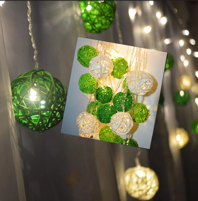 

8 work mode ,4M 96LED Ice Bar LED String wave shape Curtain Lights Lamp Holiday Xmas Wedding Decor with Green tone rattan ball