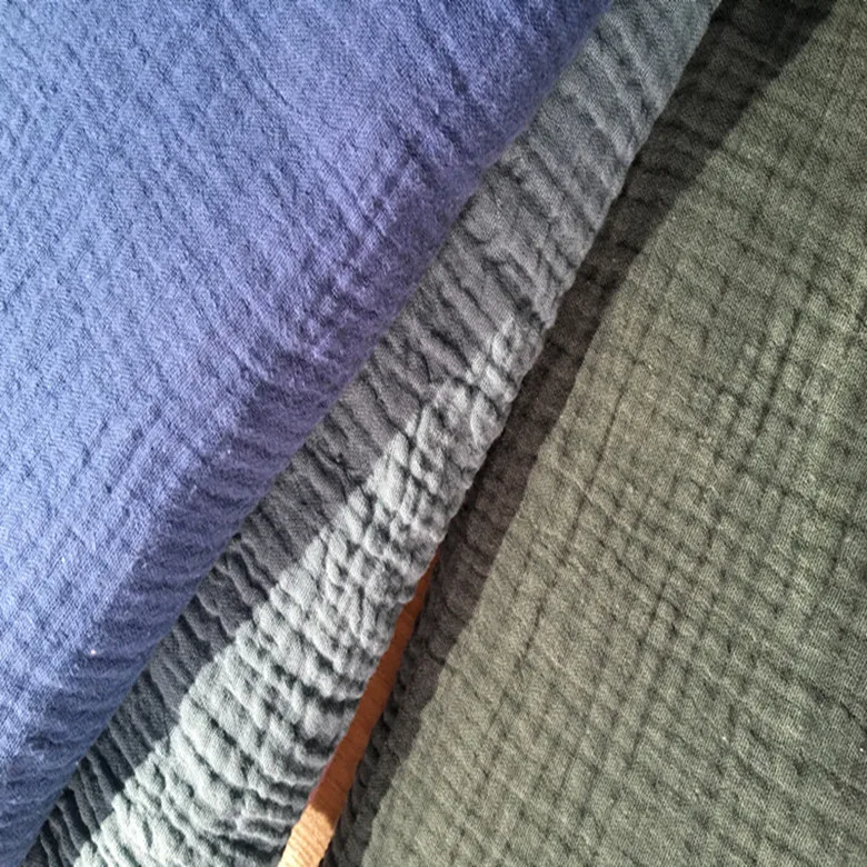 Натуральный хлопок двойная Марля морщинка ткань 135 см ширина 120 gsm детская швейная ткань 200 метров маленькая CD01