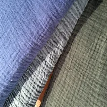 Натуральный хлопок двойная Марля морщинка ткань 135 см ширина 120 gsm детская швейная ткань 200 метров маленькая CD01