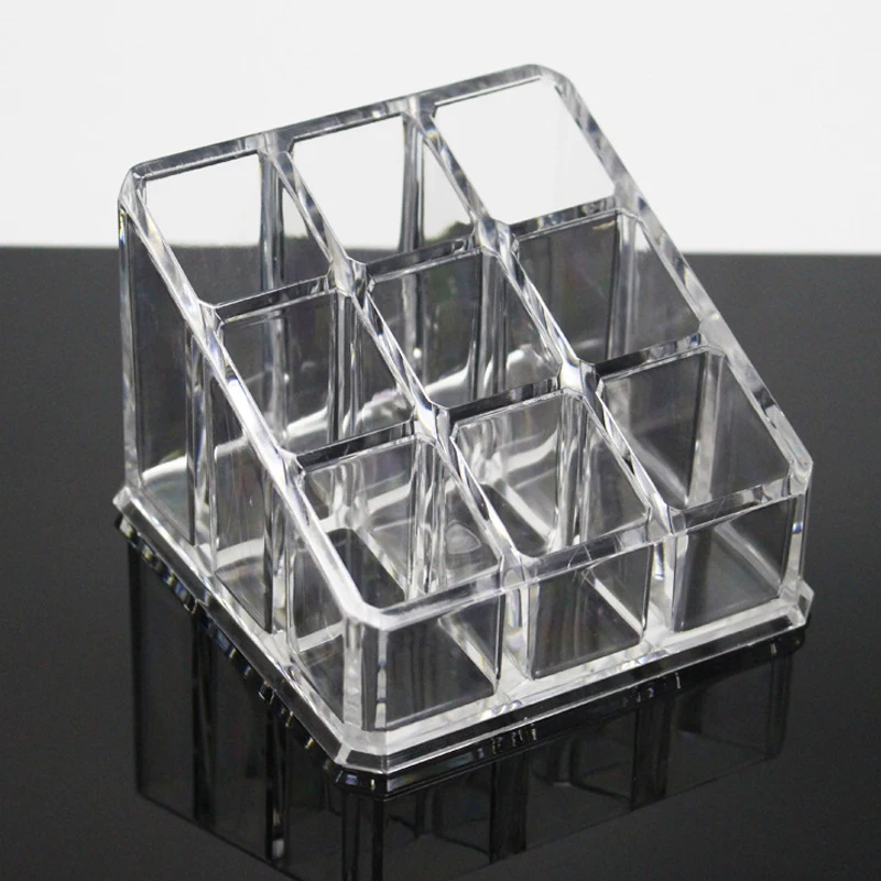 Прозрачный акриловый Органайзер для губной помады с 9 отделениями|cosmetic organizer makeup