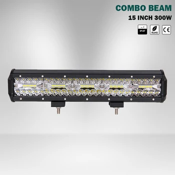 

LED Bar 15 inch 300W LED Light Bar Work Light for Driving Offroad Boat Car Tractor Truck 4x4 SUV ATV 12V 24V Off Road