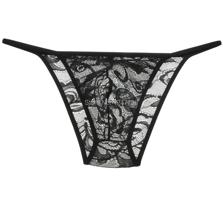 

Men's Lace Rope Bikini Brief Male Floral Branch Gay Sissy Pouch Mini Briefs Underwear Short Pants