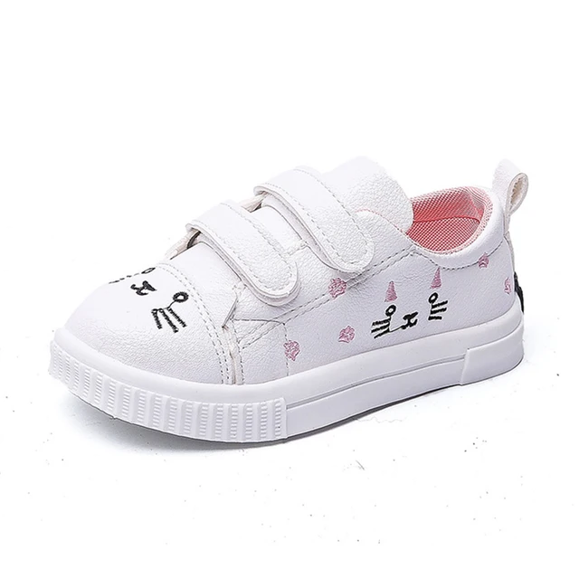 US $8.45 COZULMA Girls Fashion Sneakers Kids Cute Cat Decoration Sports Shoes Children Breathable NonSlip R