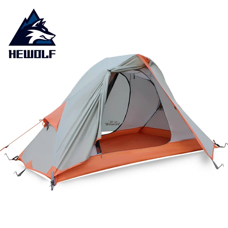 

Hewolf One Person Camping Tent Ultralight Double Layer Waterproof Breathable Hiking Fishing Cycling Professional Camping Tent