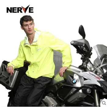 

Waterproof Breathable Men Light thin Portable NERVE Motorcycle Raincoat Pants Suit Outdoors riding Rainproof rainwear