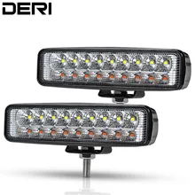 Polegada 18 6 w Fila Dupla Cor Âmbar Led Trabalho Leve Bar Inundação Spot OffRoad Driving Farol Nevoeiro Amarelo Dourado estilo Do Carro da lâmpada