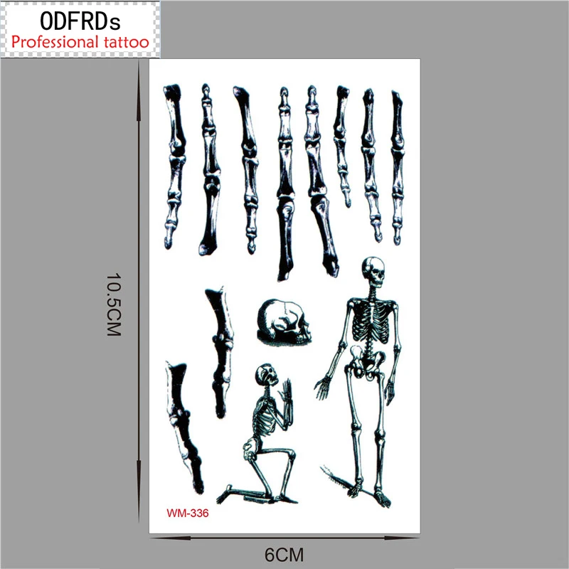 

Happy Halloween waterproof temporary tattoo tatoo henna fake flash tattoo stickers Taty tatto Skeleton