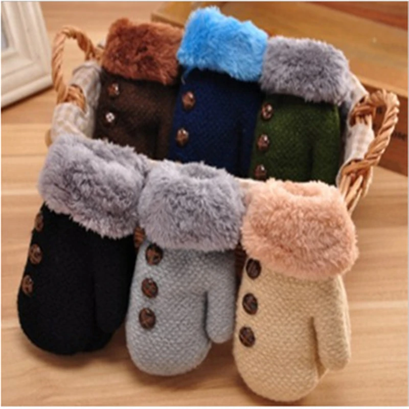 Baby Gloves Full Fingers Boy Girl Mitten Toddler Cotton Knitting Leaf