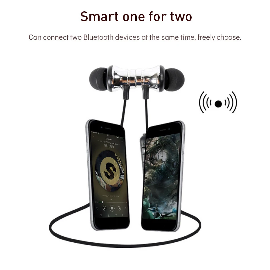 

Sport Magnetic XT-11 Bluetooth Earphone V4.2 Stereo Sports Waterproof Earbuds Wireless in-ear Headset with Mic for iPhone Sport