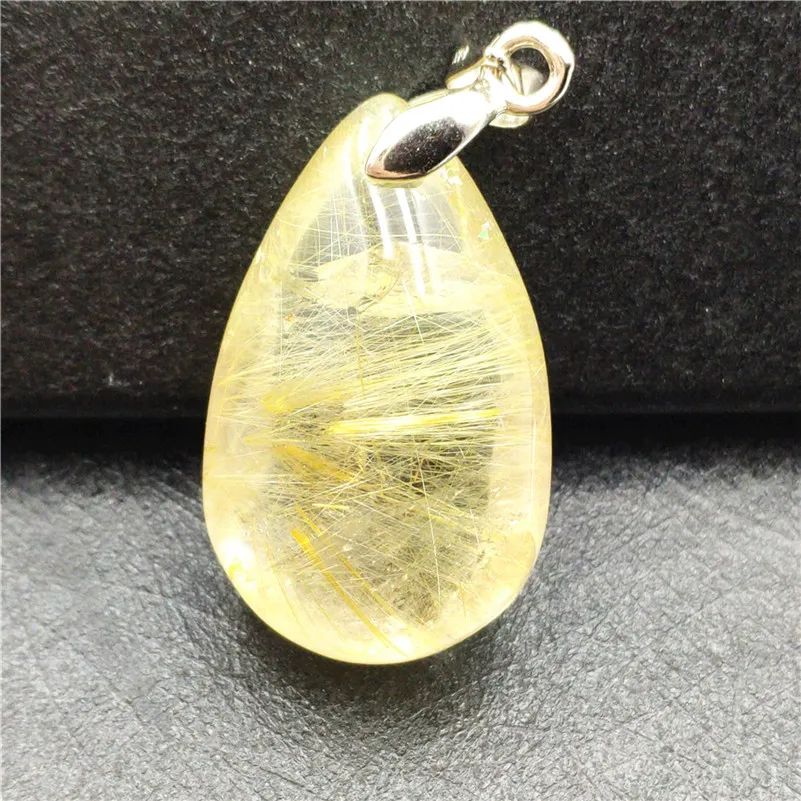 Natural Gold Rutilated Quartz Pendant (1)