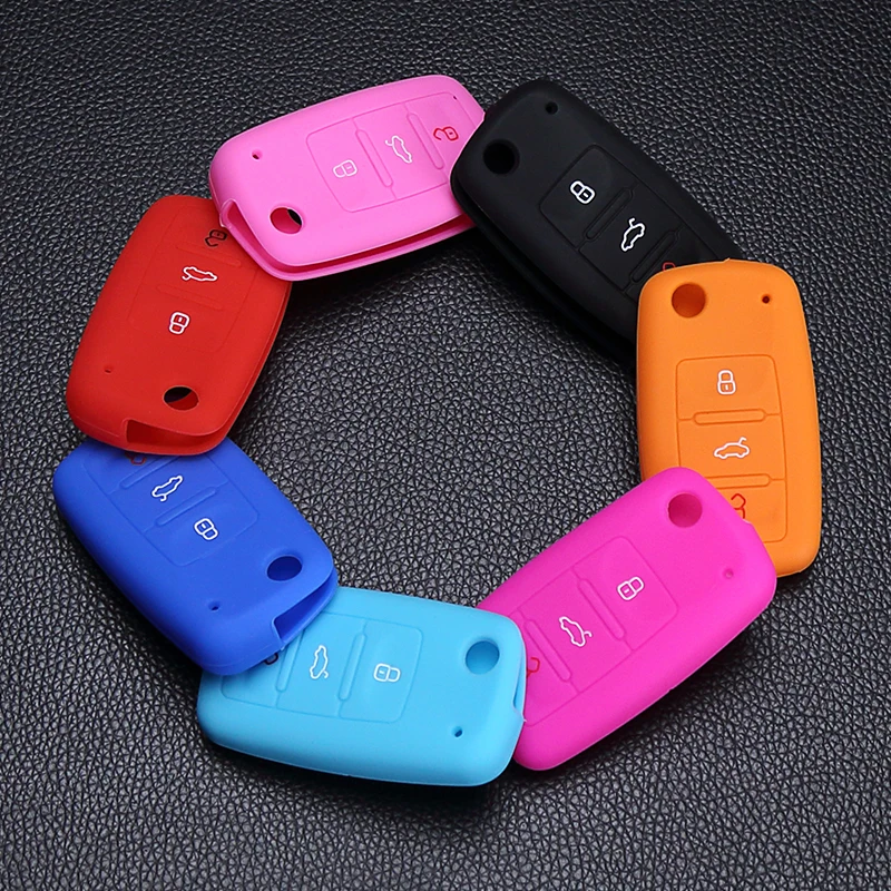 3 Buttons Protection Portable For VW Silicone Controller Case Car Key Cover