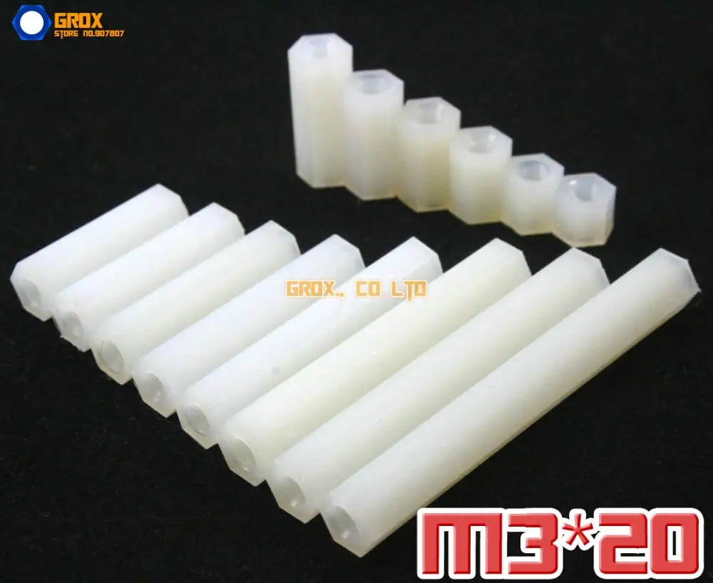 

150 Pieces Nylon M3 x 20mm Female PCB Motherboard Standoff Spacer