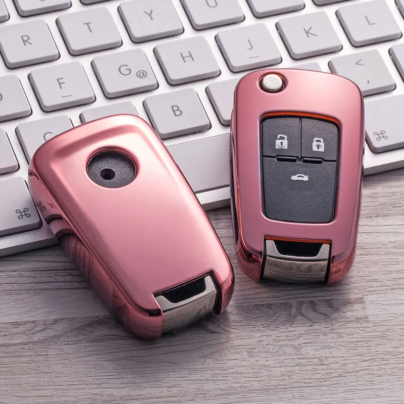 

Pink key Case Shell Cover TPU Smart Protective for Chevrolet Chevy Cruze Sonic
