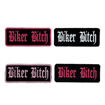 

BIKER BITCH NAME TAG PATCH Embroidered name tags Patches iron on backing