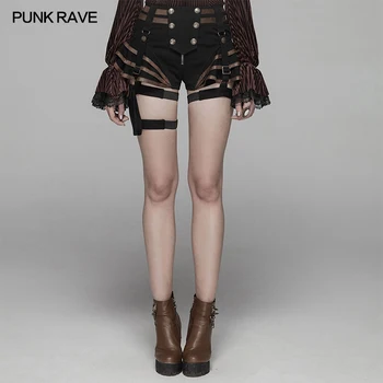 

Women Streampunk Retro Shorts Summer Fashion Short Pants with Leg Bag Sexy Motocycle Shorts Stage Perform Costume