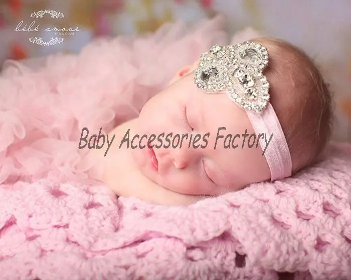 Crystal Photography Props Baby Bling Rhinestone Headband Newborn Faux Pearl