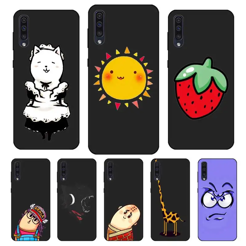 N391 Simple Black Silicone Case For Samsung Galaxy A2 Core A6 A7 A8 A9 A10 A30 A40 A50 A60 A70 A80 A90 5G A20E Plus |