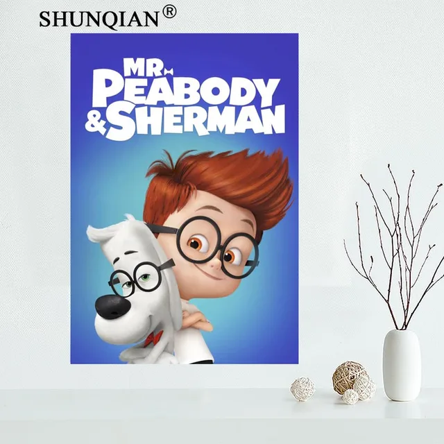 Hot! Mr. Peabody & Sherman Canvas Cloth Poster for Home Decor painting