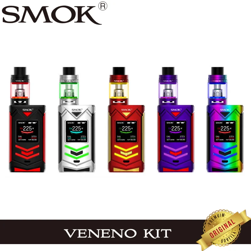 Оригинальный Smok Veneno комплект с 225 Вт коробка мод и 5 мл TFV8 большой ребенок свет