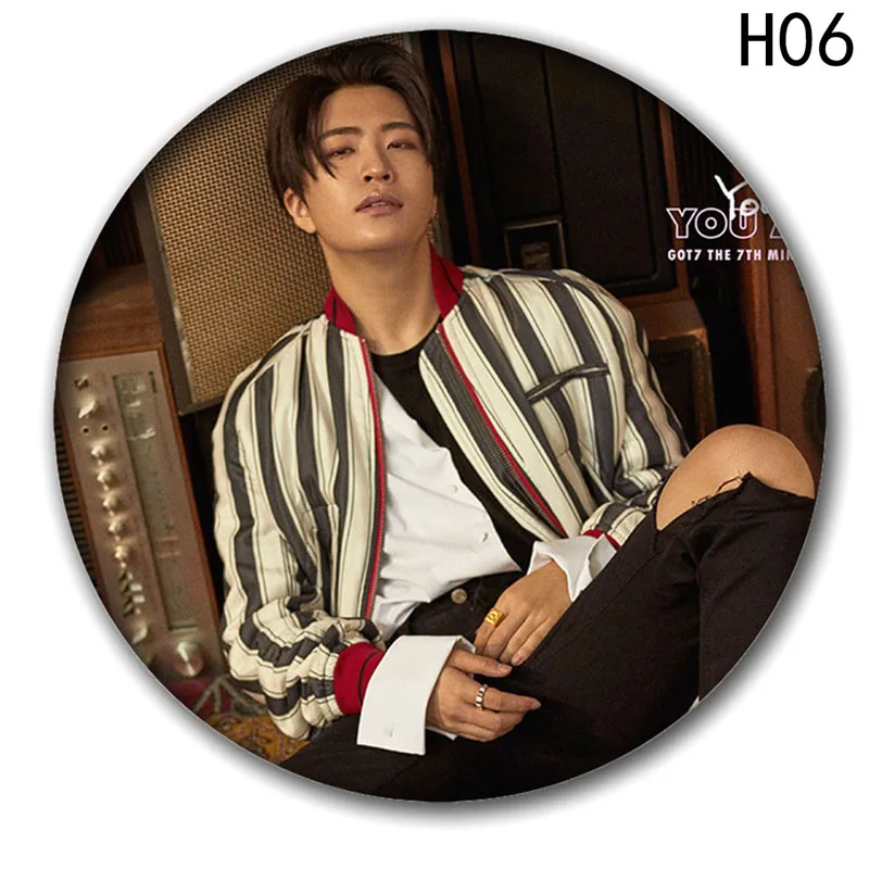 

Korean GOT7 7 For 7 7th Mini Album 7for7 You Are Photo 58mm Round Badge Pins And Brooches For Clothes Hat Backpack