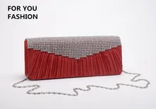 Kostenloser Versand New Fashion frauen Kupplung Luxus Diamant Dekoration Hochzeit Handtasche Schulter Umhängetasche Mit Lange Kette