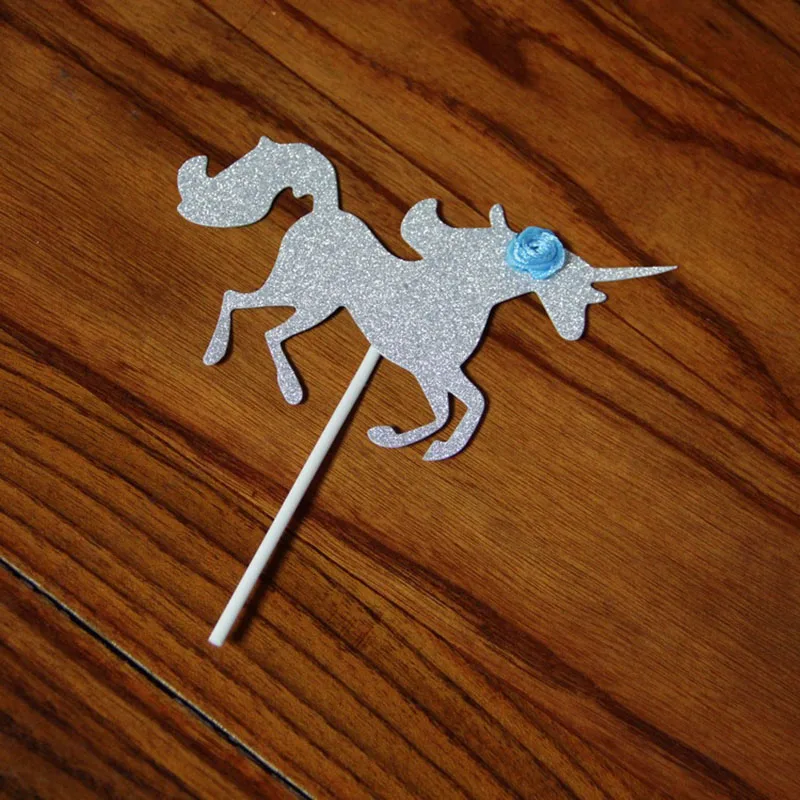 2pcs-Unicorn-Cake-Topper-Gold-Silver-Glitter-Paper-Cupcake-Topper-For-Baby-Shower-Birthday-Cake-Decorations (5)