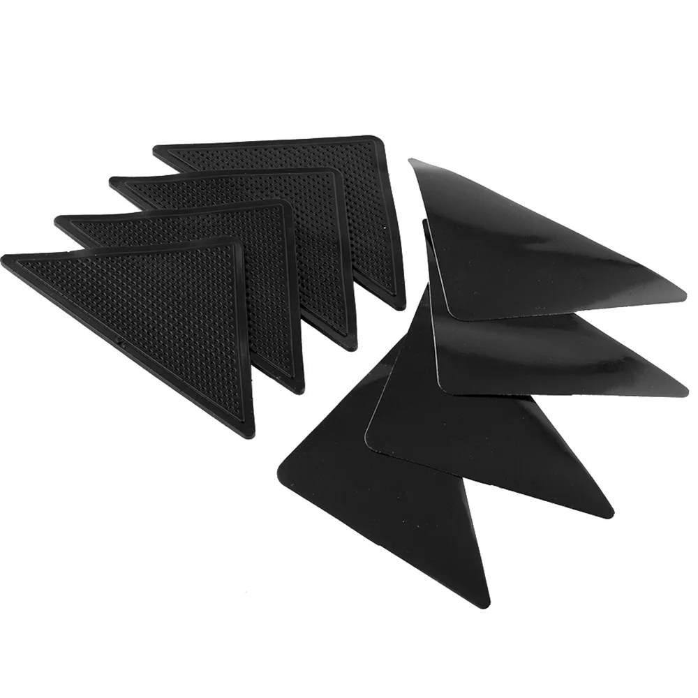 

Reusable 4 packs of black washable carpet mats, non-slip carpet claws and 4 adhesive pads