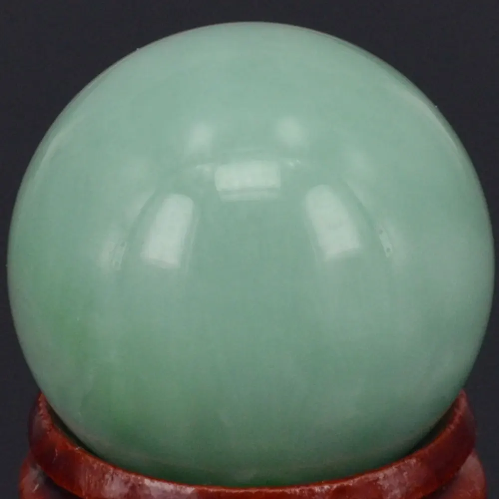 

(1.2") 30MM Natural Green Stone Crystal Sphere Globe Ball Chakra Healing Reiki Stone Carving Crafts,Minerals With Stand