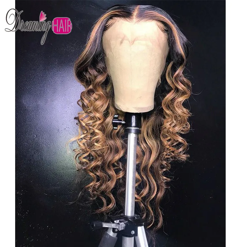 1B/30 Water Wave 13x6 Lace Front Human Hair Wigs With Baby Hair Wavy Pre Plucked Ombre Color Brazilian Remy Hair Wigs For Women