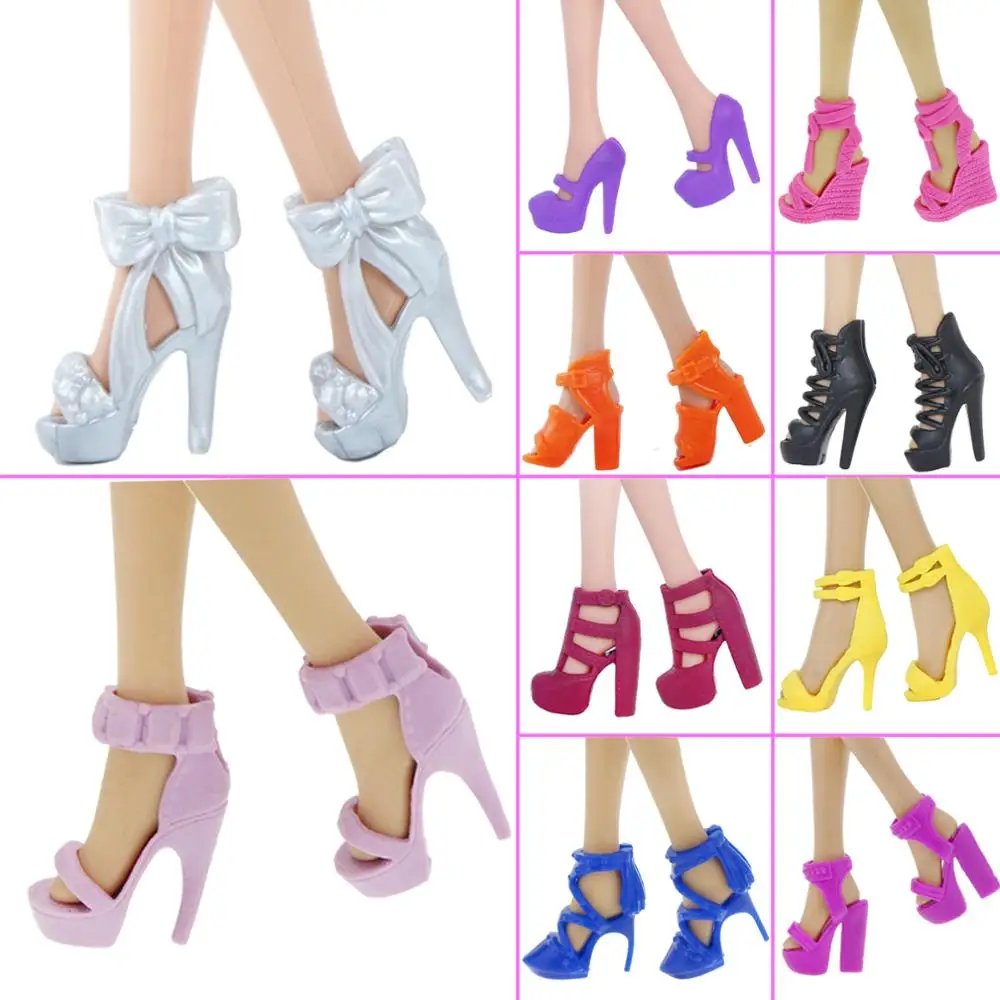Barbie Adorable Accessories Shoe Pack~2018~Hi Top Sneakers*Boots*Orange Heels