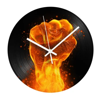 

Fist Vinyl Record Clock Vintage Digital Wall Clock + Silent Clock Mechanism Antique Hanging Wall Clocks Modern Design