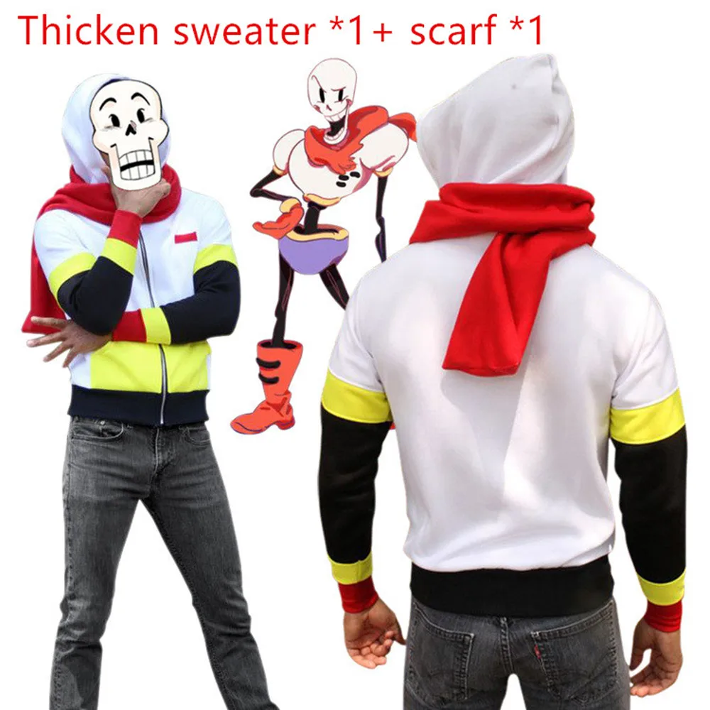 RONN Mens Undertale Sans and Papyrus Hooded Sweatshirt