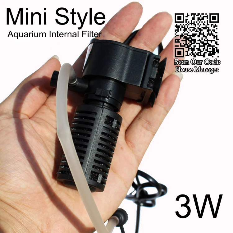 Mini Cheap Aquarium Filter Pump for aquarium, small pump 3W for sponge filter + Water Flow + Air