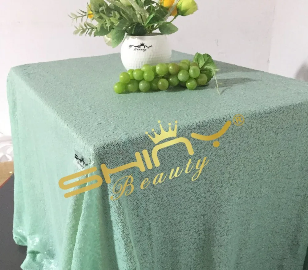 mint green sequin tablecloth (2)