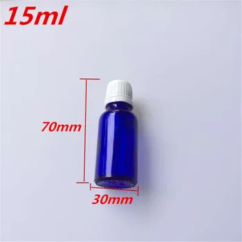 

10 pcs 30x70 mm Dark Blue Glass Bottles With White Plastic Cap&Plugs DIY 15 ml Empty Essential Oil Perfume Glass Bottles