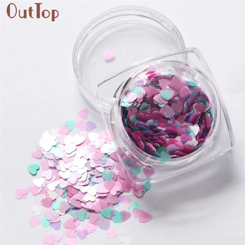 

OutTop Manicure 7g Mixed Heart Thin Nail Art Glitter Paillette Nail TipGel Polish Decoration Nail Art Decorations 2017 June5