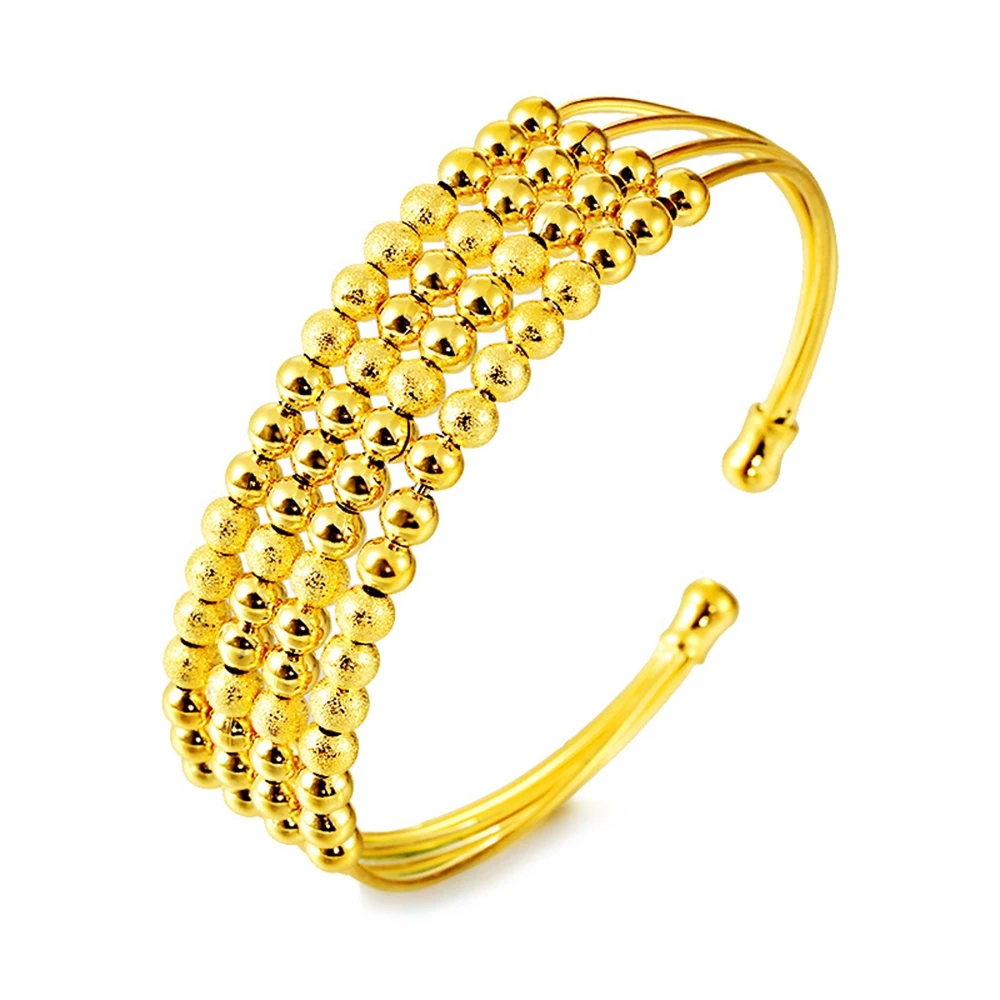 

Womens Cuff Bangle Yellow Gold Filled Fashion Womens Beads Bracelet Gift