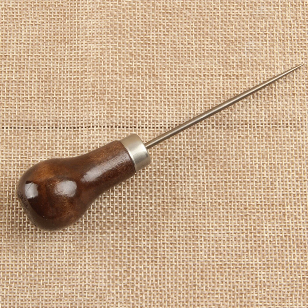 

DIY Leather Tent Sewing Awl Pin Punch Hole Repair Tool Hand Stitcher Leather craft Needlework Wooden Handle