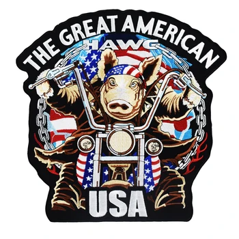 

The Greate American Motorcycle Patch Biker Free Rider Full back USA Patch Jacket Embroidered Iron On Large Fabric Label Sticker