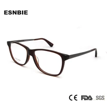 ESNBIE ацетатные оправа для очков для женщин Оптические негабаритные очки при близорукости темно-коричневые женские оправа для очков