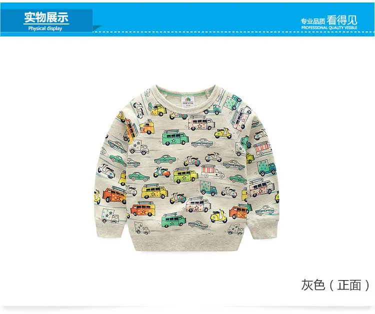 2018 Spring Autumn 2 3 4 5 6 7-10 Years Old Children Cotton Long Sleeve Cartoon Car Print Kids Baby Child School Boy Sweatshirt (7)