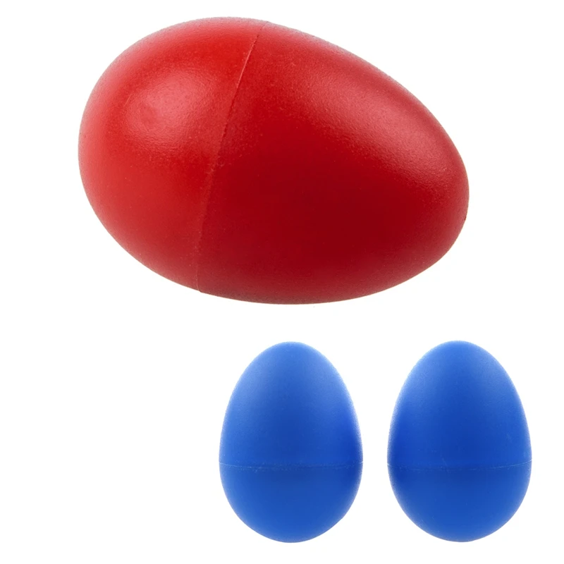 2 Pair Plastic Percussion Musical Egg Maracas Shakers Red& Blue