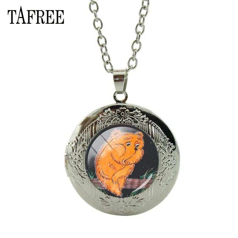 

TAFREE Hedgehog In The Fog Pendants Necklaces Fashion Little Bear Cute Statement Necklaces For Women Girls Wedding Jewelry HF22