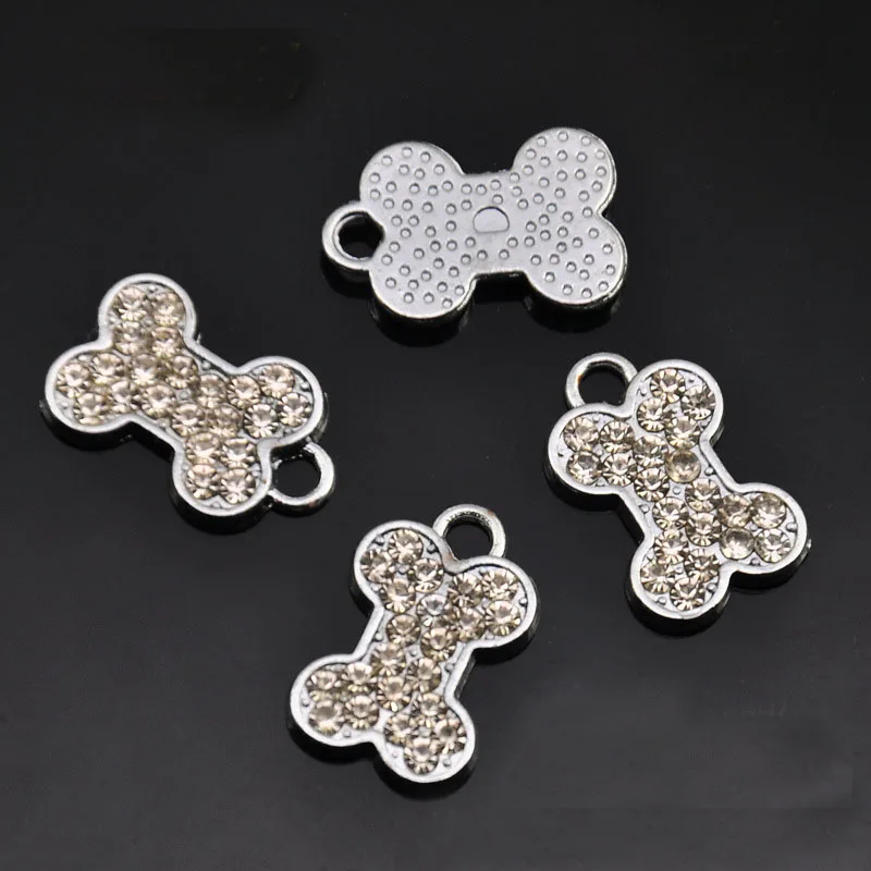 

Free Shipping! 30PCS Full Rhinestone Dog Bone Hang Pendants DIY Necklace, key Chains
