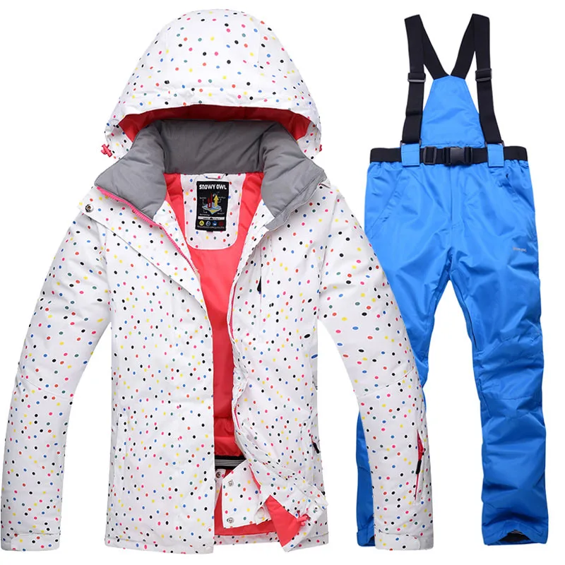 Зимние женские лыжные костюмы, куртки для сноубординга+ лыжные штаны, комплект из двух предметов, Женские Дышащие ветрозащитные водонепроницаемые лыжные комплекты - Цвет: C16