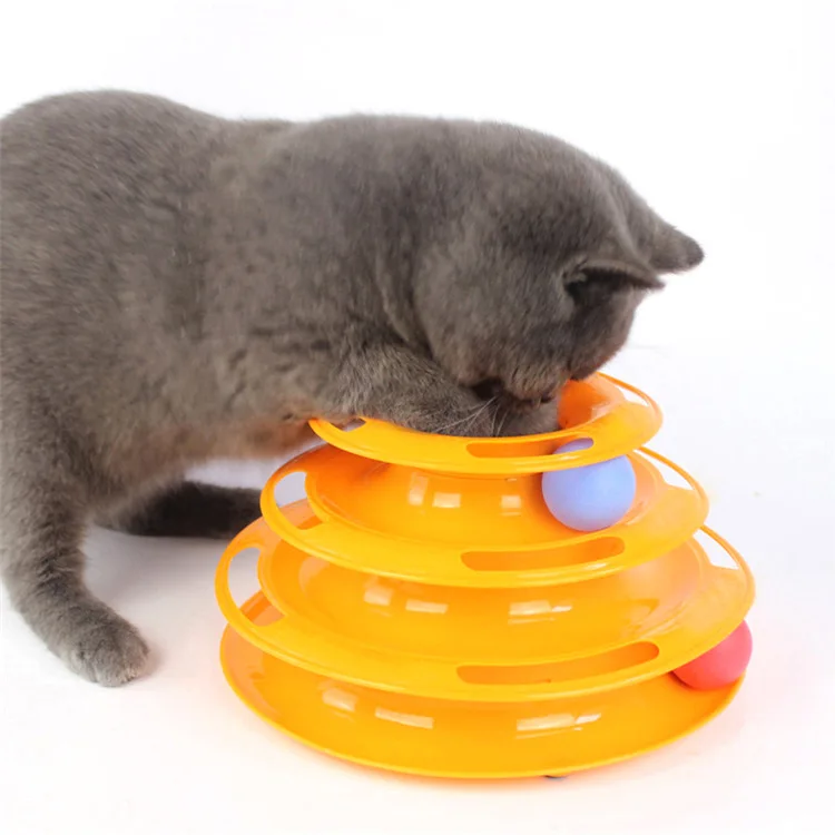 New eco-friendly plastic cat toy cat interactive three-layer cat turntable game funny cat tower
New eco-friendly plastic cat toy cat interactive three-layer cat turntable game funny cat tower