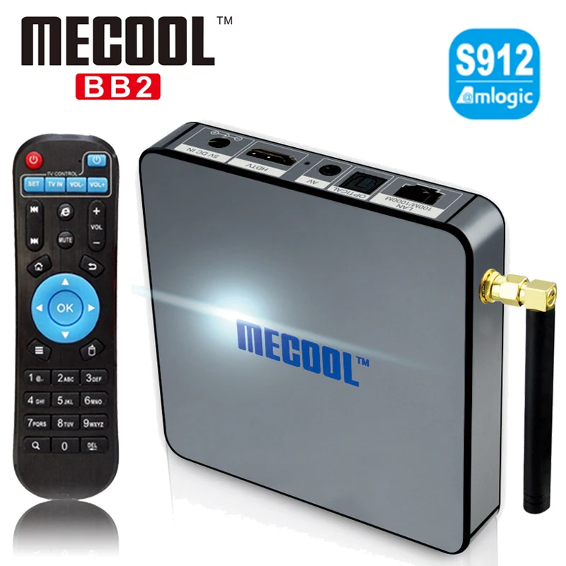 

MECOOL BB2 Android TV Box 2G 16G Amlogic S912 Octa Core 4K H.265 Android 6.0 Set Top Box 2GB RAM 16GB ROM Dual Band WiFi Player