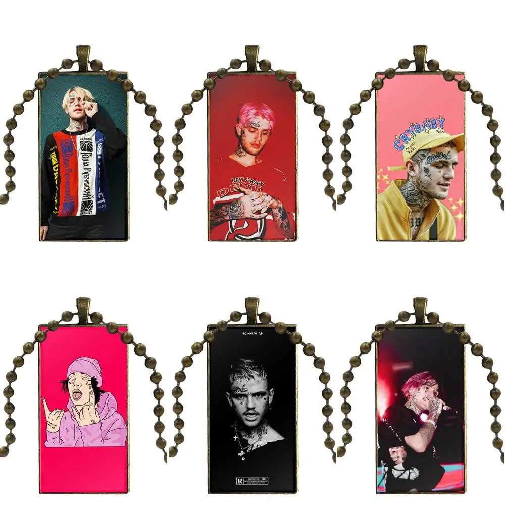 

For Unisex Rap Lil Peep Cool Lil Bo Peep Fashion Necklace Handmade Rectangle Shape Choker Necklace Jewelry Multi Designs