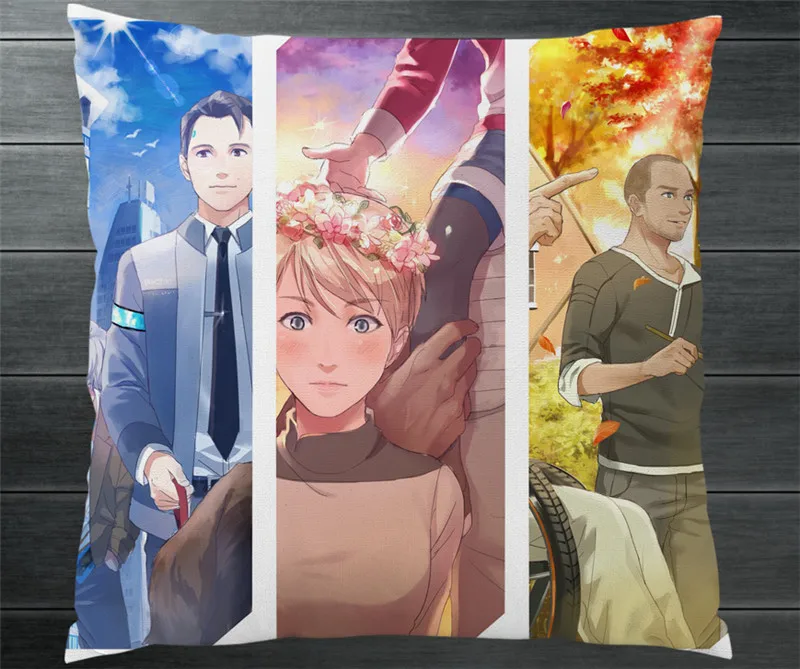 

Detroit:Become Human Connor Hanke Markus Kara Two Side Pillowcases Fanart Pillow Cushion Case Cover Collection Cosplay Gift P2