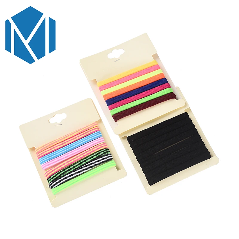 

M MISM 1pack=8pcs New Arrival Elastic Hair Band Girl Bezel Colorful Rubber Band Scrunchy Hair Accessories Gum For Hair